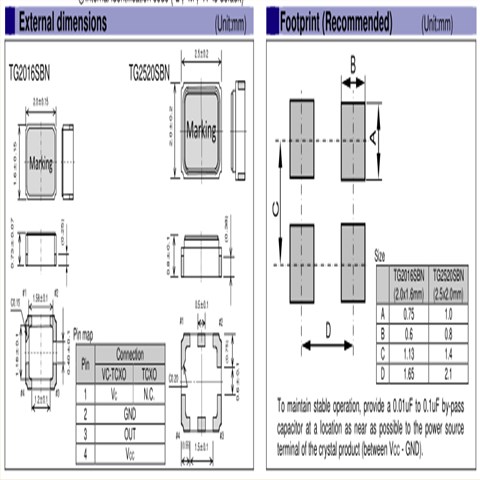 TG2016SMN25MHz-ACGNNM,EPSON溫補(bǔ)晶振,表面貼裝晶振