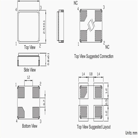 AV24000019無源諧振器,3225陶瓷晶振,TXC耐高溫晶振