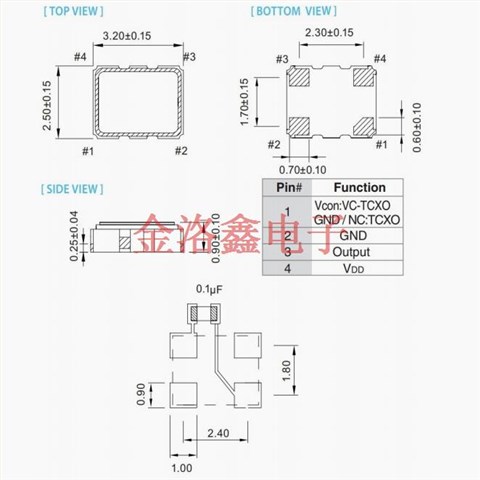 UCE4031035LK015000-24MDK,Pletronics振蕩器,削峰正弦波輸出晶振,UCE4溫補(bǔ)晶振