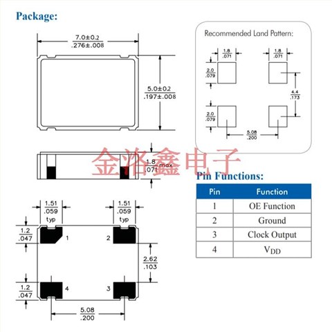 FN3330078,DIODES百利通有源晶振,LVCMOS輸出,光纖通道應(yīng)用晶振