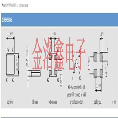 Q12.0-JXS32-12-30/30-T1-LF,JAUCH品牌晶振,JXS32型號晶振