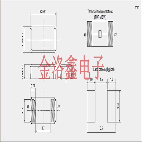 NX3215SA-32.768K-20ppm-70KOhm-7pF,NDK無源晶振,3215貼片晶振