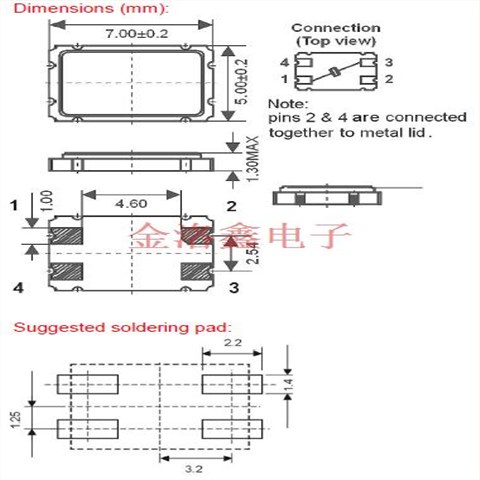 12.85054晶振,KX–13T格耶晶振,7050高精度晶振