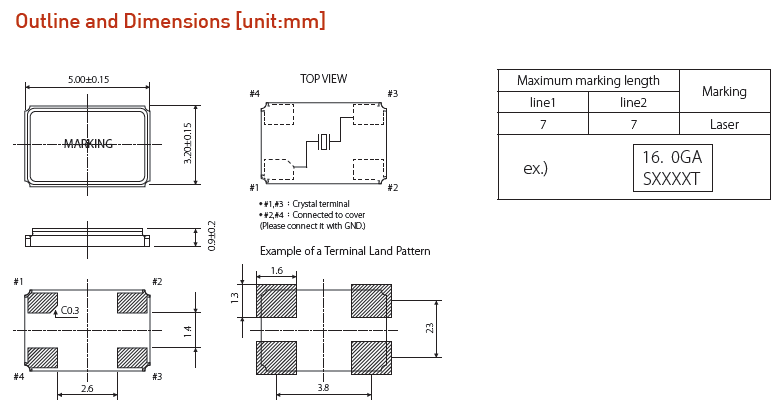 臺產(chǎn)進(jìn)口晶體諧振器,4腳SMD5032晶振,CTSX-5032晶振