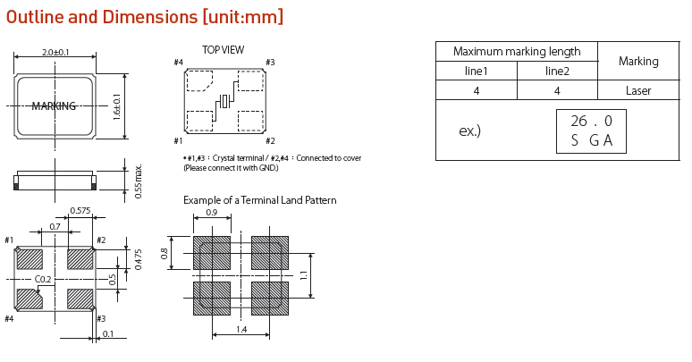 小體型20164P金屬晶振,SMD音叉時(shí)鐘石英晶振,SX-2016晶振