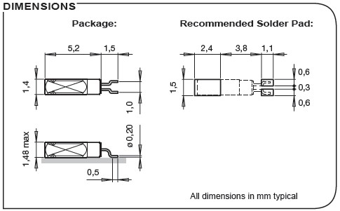 32.768K金屬?gòu)澞_晶振,高精度5214mm諧振器