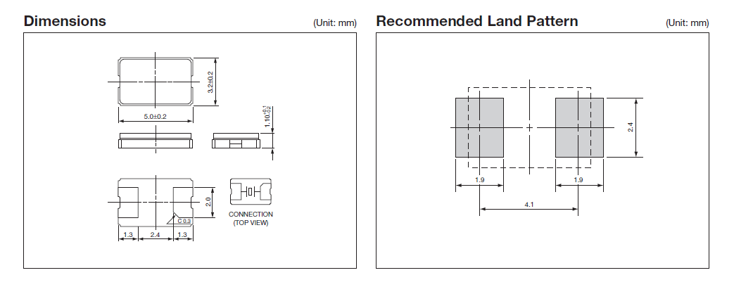 移動通訊石英晶體,高端5032二腳晶振,CX5032GB晶振