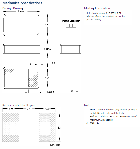 進(jìn)口無(wú)源SMD晶體,2012千赫茲諧振器,TFE20晶振